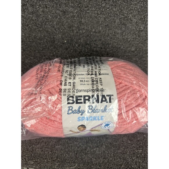 Bernat Other - Bernat Baby Blanket Sparkle Yarn-Rose Glow Dye Lot 36 10.5oz 300g